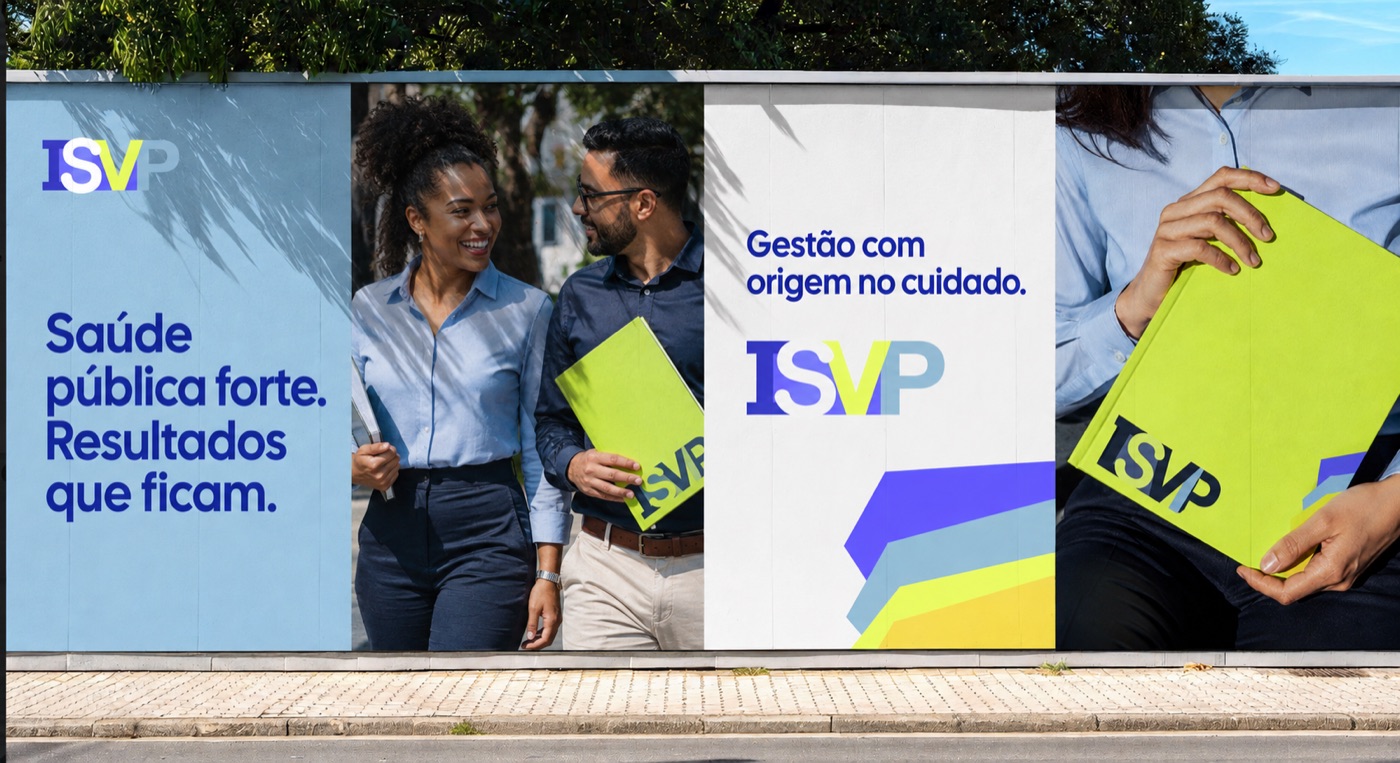 Identidade do ISVP aplicada em uma campanha externa